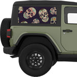 DIA DE LOS MUERTOS QUARTER WINDOW DECAL FITS 2011-2018 JEEP WRANGLER 2 DOOR HARD TOP JK