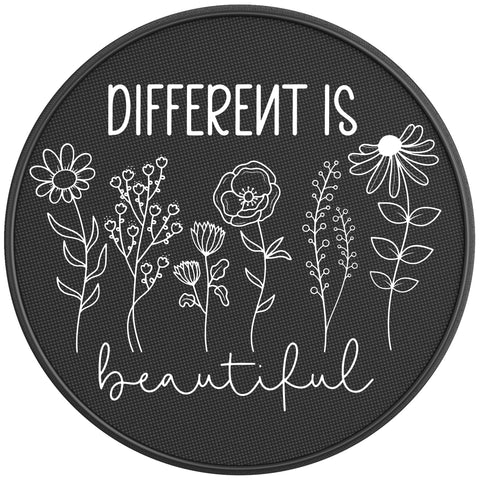 DIFFERENT IS BEAUTIFUL BLACK CARBON FIBER TIRE COVER