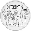 DIFFERENT IS BEAUTIFUL WHITE TIRE COVER