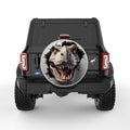 DINOSAUR HEAD THROUGH WALL SILVER CARBON FIBER TIRE COVER