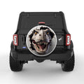 DINOSAUR HEAD THROUGH WALL WHITE TIRE COVER