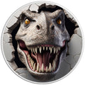 DINOSAUR HEAD THROUGH WALL WHITE TIRE COVER