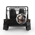 DINOSAUR HEAD THROUGH WALL WHITE TIRE COVER FOR MOKE