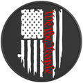 DISTRESSED WE THE PEOPLE AMERICAN FLAG PEARL  WHITE CARBON FIBER TIRE COVER
