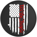 DISTRESSED WE THE PEOPLE AMERICAN FLAG BLACK TIRE COVER
