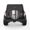 DISTRESSED WE THE PEOPLE AMERICAN FLAG BLACK CARBON FIBER TIRE COVER
