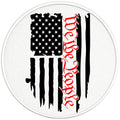 DISTRESSED WE THE PEOPLE AMERICAN FLAG PEARL  WHITE CARBON FIBER TIRE COVER