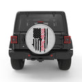 DISTRESSED WE THE PEOPLE AMERICAN FLAG WHITE TIRE COVER