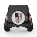 DISTRESSED WE THE PEOPLE AMERICAN FLAG SILVER CARBON FIBER TIRE COVER