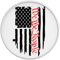 DISTRESSED WE THE PEOPLE AMERICAN FLAG WHITE TIRE COVER