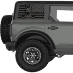 DOBERMAN US FLAG QUARTER WINDOW DECAL FITS 2021+ FORD BRONCO 4 DOOR HARD TOP
