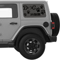 DOG HAIR DONT CARE QUARTER WINDOW DECAL FITS 2018+ JEEP WRANGLER 4 DOOR HARD TOP JLU