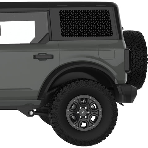 DOG PAWS QUARTER WINDOW DECAL FITS 2021+ FORD BRONCO 4 DOOR HARD TOP