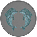 DOLPHIN HEART SILVER CARBON FIBER TIRE COVER