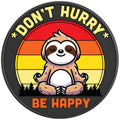 DONT HURRY BE HAPPY MEDITATING SLOTH BLACK CARBON FIBER TIRE COVER