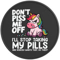 DONT PISS ME OFF UNICORN BLACK CARBON FIBER TIRE COVER