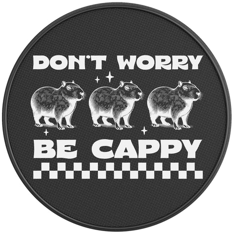 DONT WORRY BE CAPPY PEARL  WHITE CARBON FIBER TIRE COVER