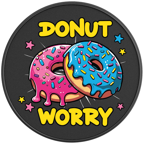 DONUT WORRY BLACK CARBON FIBER TIRE COVER
