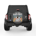 DON T WORRY BEACH HAPPY BLACK CARBON FIBER TIRE COVER