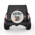DON T WORRY BEACH HAPPY SILVER CARBON FIBER TIRE COVER