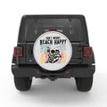 DON T WORRY BEACH HAPPY SILVER CARBON FIBER TIRE COVER