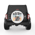 DON T WORRY BEACH HAPPY PEARL  WHITE CARBON FIBER TIRE COVER
