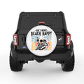 DON T WORRY BEACH HAPPY WHITE TIRE COVER