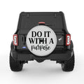 DO IT WITH A PURPOSE SILVER CARBON FIBER TIRE COVER