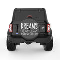 DREAMS DONT WORK UNLESS YOU DO BLACK CARBON FIBER TIRE COVER
