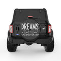 DREAMS DONT WORK UNLESS YOU DO BLACK TIRE COVER