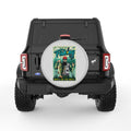 DROP A LINE STAY AWHILE SILVER CARBON FIBER TIRE COVER