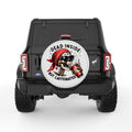 DEAD INSIDE BUT CAFFEINATED SKELETON PEARL  WHITE CARBON FIBER TIRE COVER