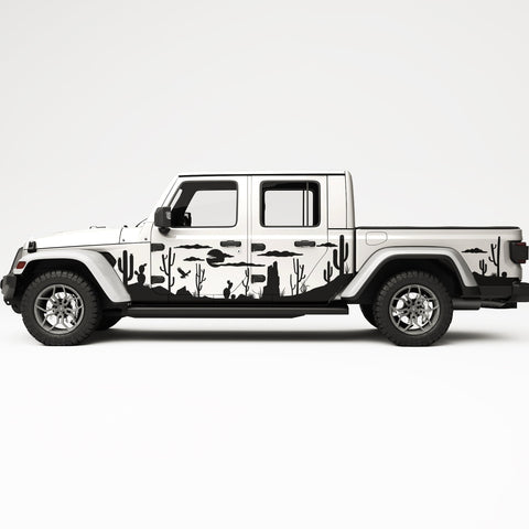DESERT AND CACTUS SIDE GRAPHIC DECAL FITS JEEP GLADIATOR