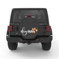 DOG MOM PEARL  WHITE CARBON FIBER TIRE COVER
