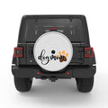 DOG MOM SILVER CARBON FIBER TIRE COVER