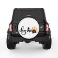 DOG MOM WHITE TIRE COVER