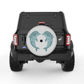 DOLPHIN HEART SILVER CARBON FIBER TIRE COVER
