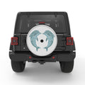 DOLPHIN HEART SILVER CARBON FIBER TIRE COVER