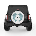 DOLPHIN HEART PEARL  WHITE CARBON FIBER TIRE COVER