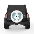 DOLPHIN HEART WHITE TIRE COVER