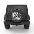 DONT DUCK WITH ME BLACK CARBON FIBER TIRE COVER