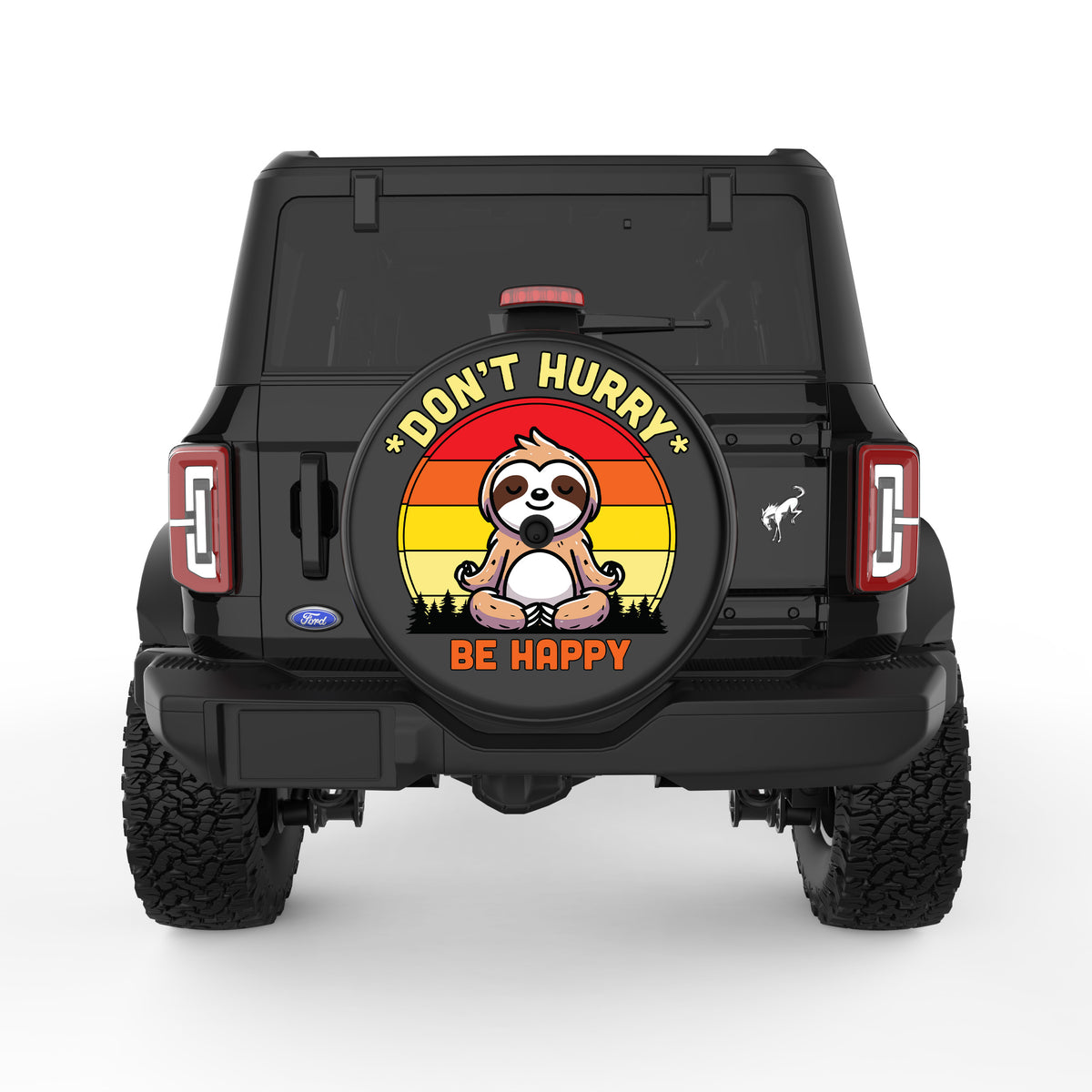 Dont Hurry Be Happy Meditating Sloth Tire Cover For Jeep Wrangler| Four ...