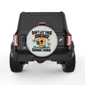 DONT LET THEIR ENERGY CHANGE YOURS SILVER CARBON FIBER TIRE COVER