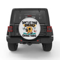 DONT LET THEIR ENERGY CHANGE YOURS SILVER CARBON FIBER TIRE COVER