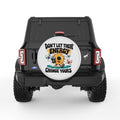 DONT LET THEIR ENERGY CHANGE YOURS PEARL  WHITE CARBON FIBER TIRE COVER
