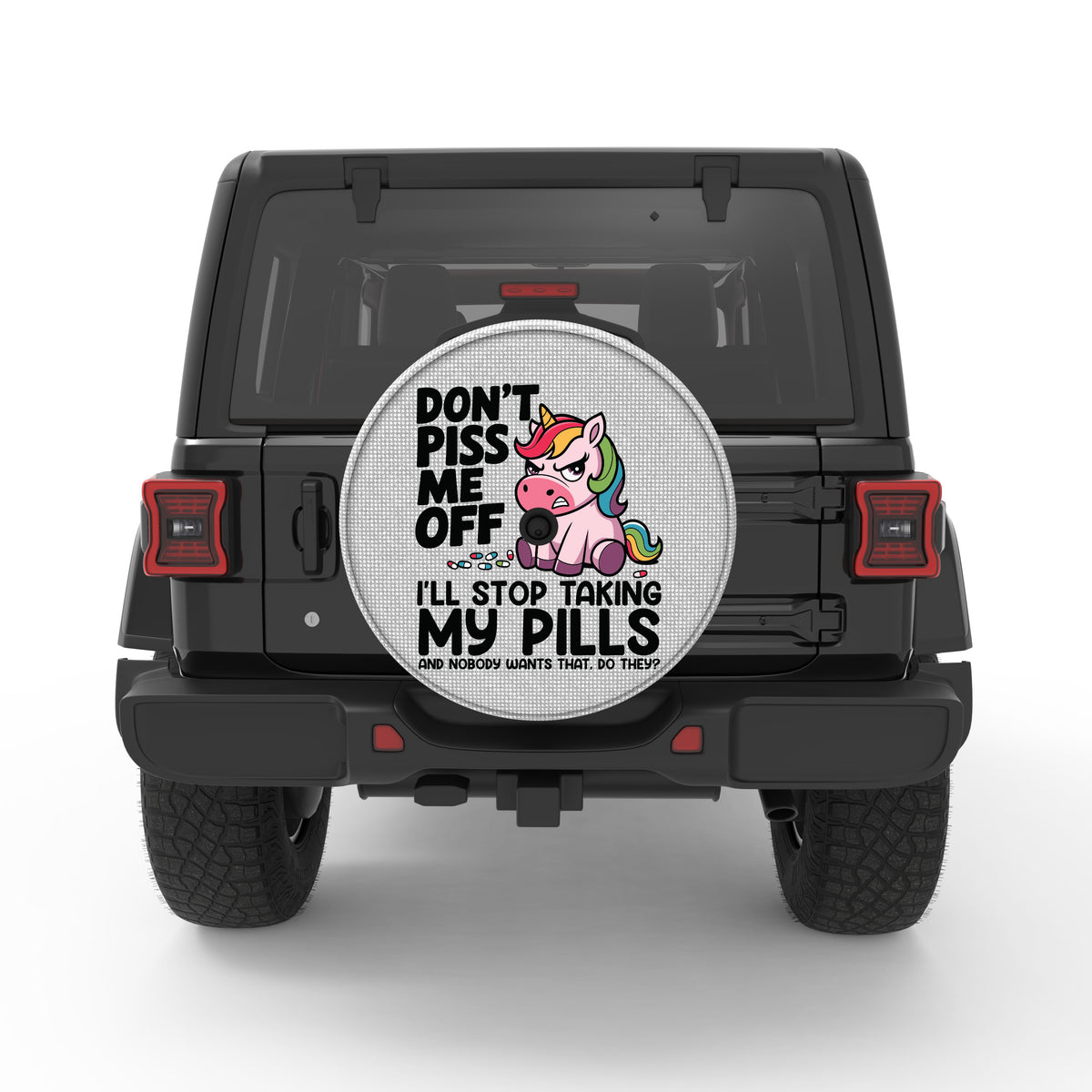 Dont Piss Me Off Unicorn Tire Cover For Jeep Wrangler| Four Wheel Covers