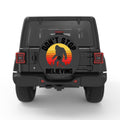 DONT STOP BELIEVING SASQUATCH BLACK CARBON FIBER TIRE COVER