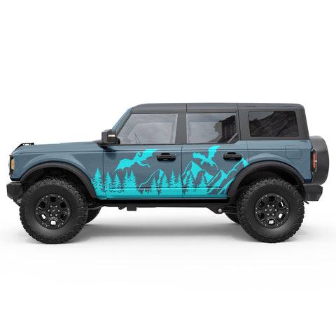 DRAGON MOUNTAINS FOREST SIDE GRAPHIC DECAL FITS 2021+ FORD BRONCO 4 DOOR