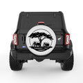 ELEPHANT WILDLIFE PEARL  WHITE CARBON FIBER TIRE COVER
