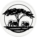 ELEPHANT WILDLIFE PEARL  WHITE CARBON FIBER TIRE COVER